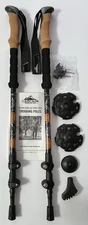 Cascade Mountain Tech Carbon Fiber Hiking Poles w/ Cork Grip Lightweight