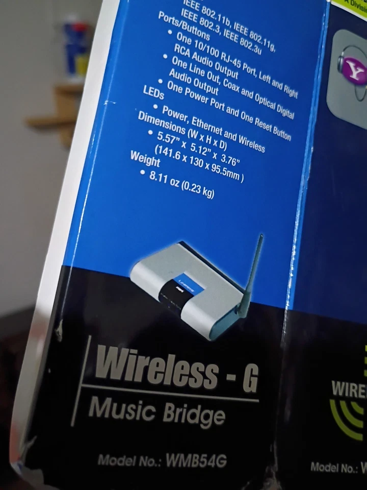 Cisco Linksys WMB54G Wireless G Music Bridge 2.4 Ghz 802.11g ¡Caja abierta completa! Foto 2 de 4