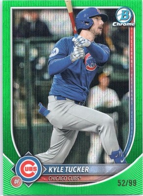 2025 Bowman Chrome Kyle Tucker GREEN WAVE REFRACTOR /99 #57 Cubs 🔥 NEW DODGER