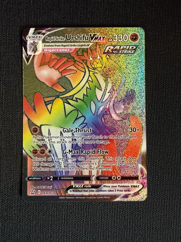 RAPID STRIKE URSHIFU VMAX 169/163 RAINBOW RARE BATTLE STYLES POKEMON HOLO NM/M