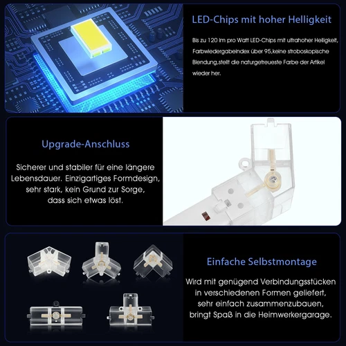 14X Sześciokątna lampa LED Rury Warsztat Garaż Ściana Sufit Lampa Oświetlenie DE - Zdjęcie 15 z 20
