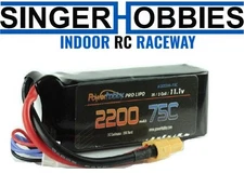 POWERHOBBY PHB3S220075XT60 3S 11.1V 2200MAH 75C Lipo Battery Pack w/ XT60