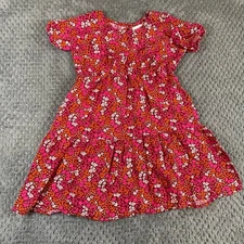 Cat & Jack Girls 5T Floral Twirl Dress Pink Orange Fall Pockets