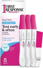 First Response Comfort Check Pregnancy Test Kit   3 Sticks  5 Strips 8ct 