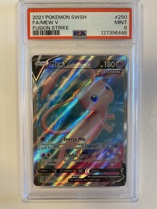 Pokemon PSA 9 MT Mew V 250/264 Fusion Strike FA Holo 2021 S#2867 New Cert 🔥