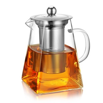 Cnglass Glass Teapot Infuser31Oz Clear Glass Tea Kettle Removable Stainless