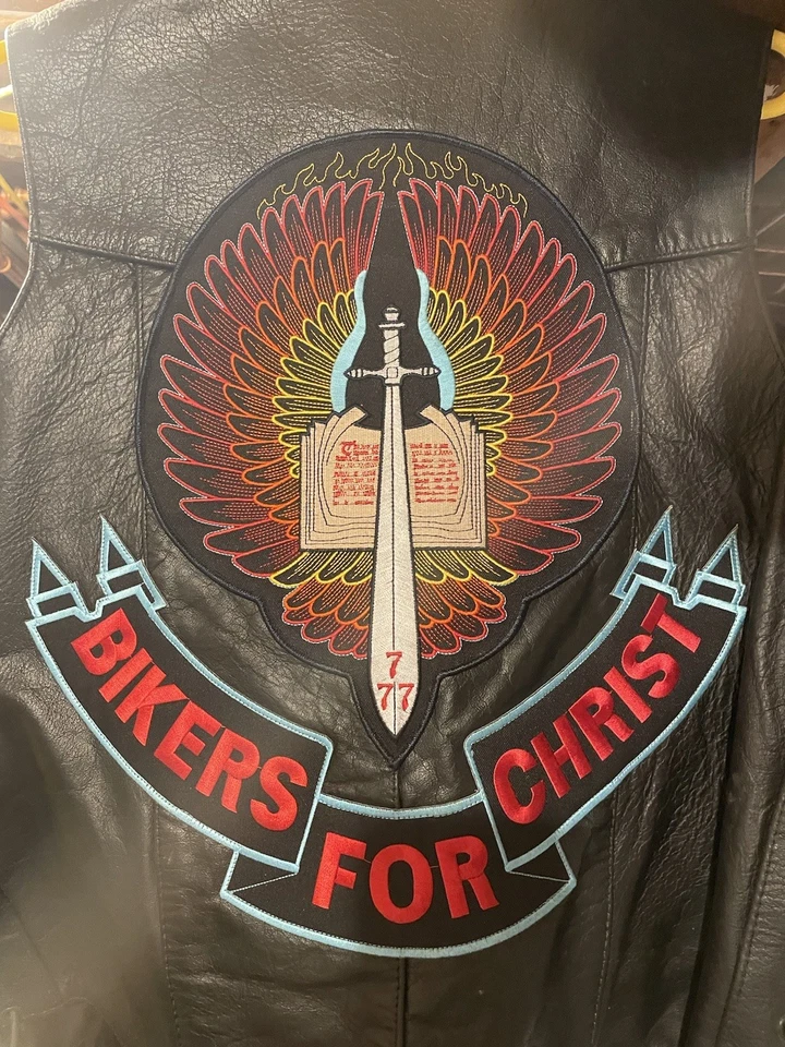 Christian Motorcycle Vest- Size 46 - Image 2 of 2