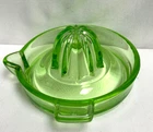 Vintage Federal Glass Co Green Uranium Depression Glass Citrus Juicer Reamer