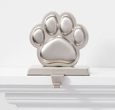 Pet Paw Stocking Holder Silver Xmas Holiday Hanger Dog/Cat Wondershop