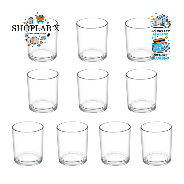 TeelichtgläSer 10 StüCk Glas Ø4,5Cm H6Cm Transparent Kerzenhalter Tischdeko-image