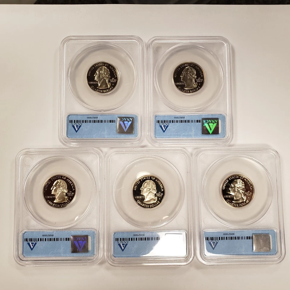 1999-2008-S 25c State Quarter Proof Set Complete - ANACS PR 70 Delaware - Q2044 - Image 3 of 4