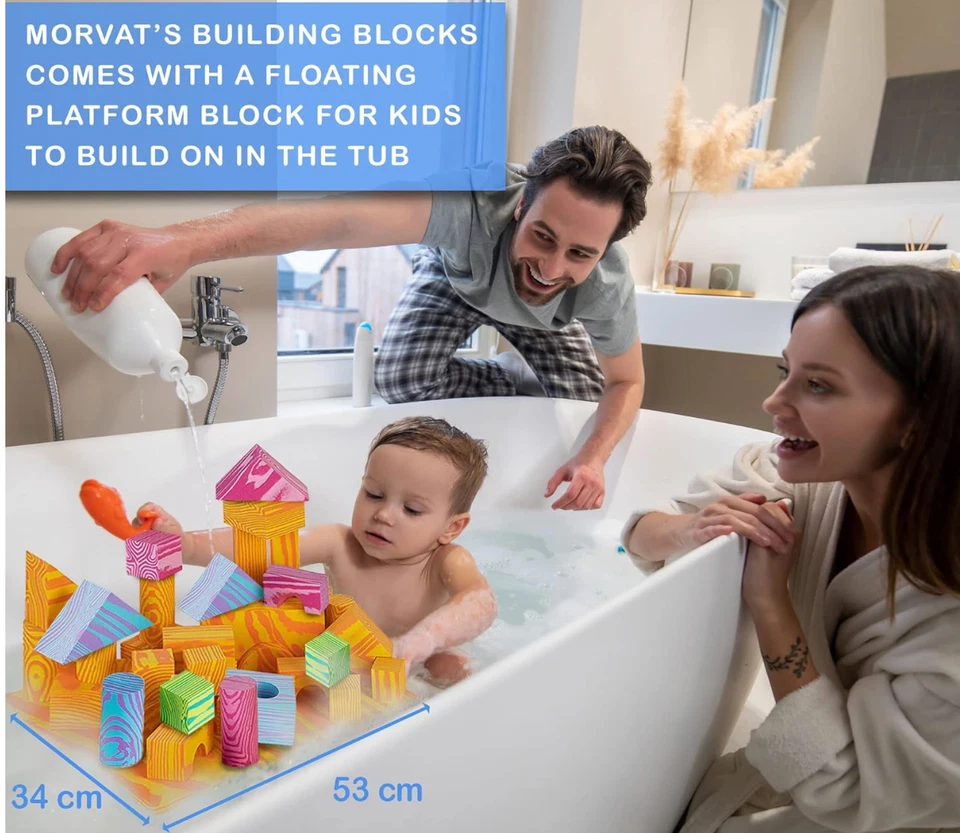 Morvat 300-Piece EVA Foam Building Blocks Play Set + Carry & Dry Bag - Image 3 of 4