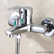 Wall-Mounted Basin Mixer Tap, Single Lever Zinc Alloy With Dual Outlet, Chrome
