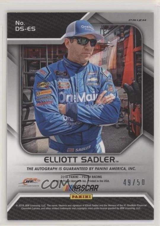 2018 Panini Prizm Driver Signatures Red Prizm /50 Elliott Sadler #DS-ES Auto - Image 2 of 2