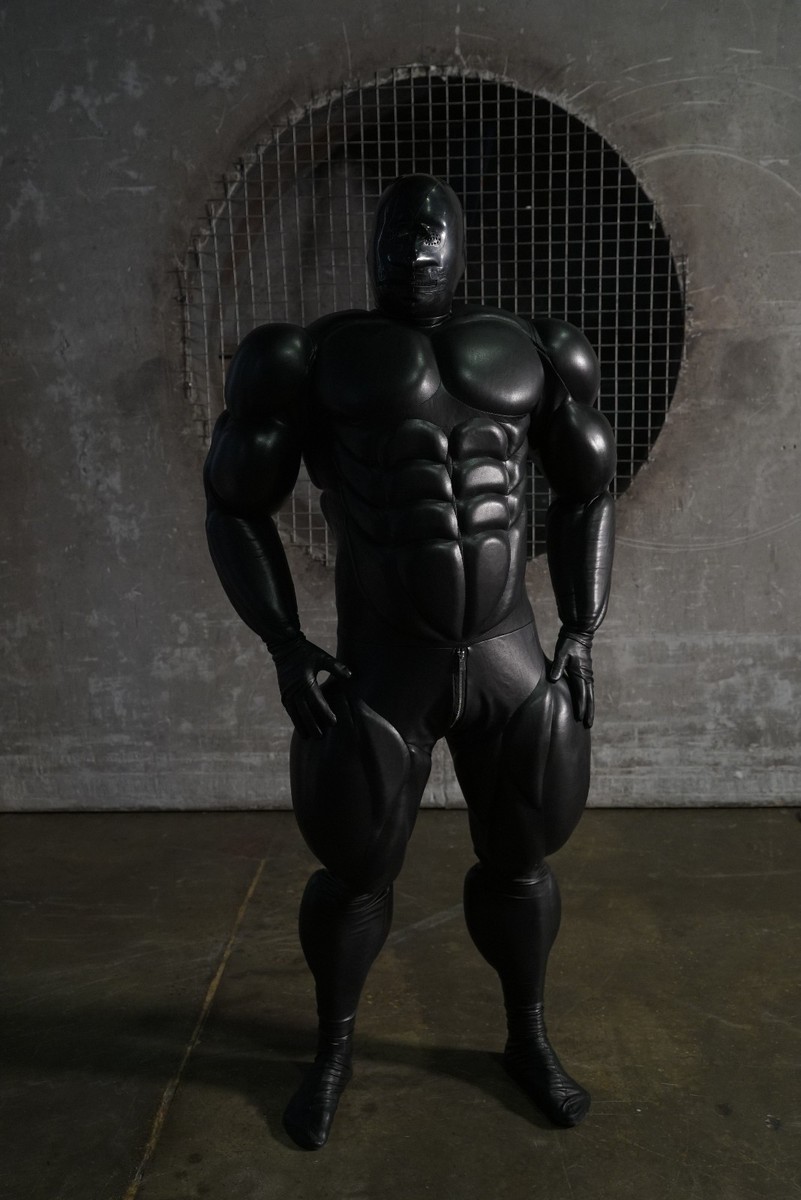 Big Muscle Suit - Black color faux leather - for cosplay or