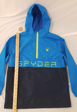 Spyder Kids Winter Windbreaker pullover Jacket Size 10-12 Blue