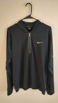 NIKE TW Tiger Woods Collection Quarter Zip Black Golf Pullover