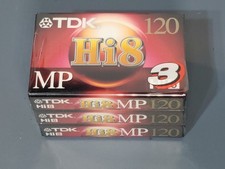 3x TDK Hi8 MP 120min Blank Camcorder Video Cassette Tapes P6-120H8MP Sealed