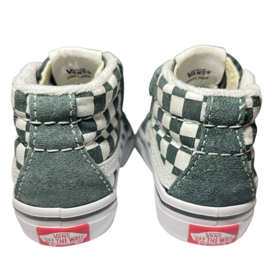 2022 VANS Zapatillas Deportivas de Gamuza Patín a Cuadros Verde Blanco SK8 Talla 4 Niños Pequeños Foto 4 de 4