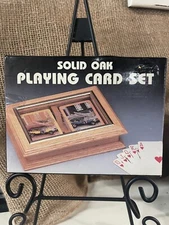  Solid Oak Playing Card Set - Brand New - Sealed in Box - Free Shipping