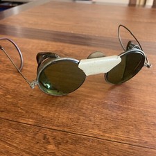 Antique American Optical Green Goggles Sunglasses Vtg Old AO Safety Glasses Spec