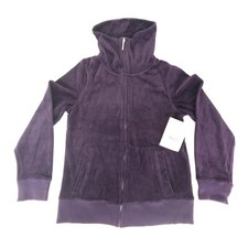 Jones New York Sport VELOUR Full-Zip High-Neck Sweater WOMENS Small Purple NWT