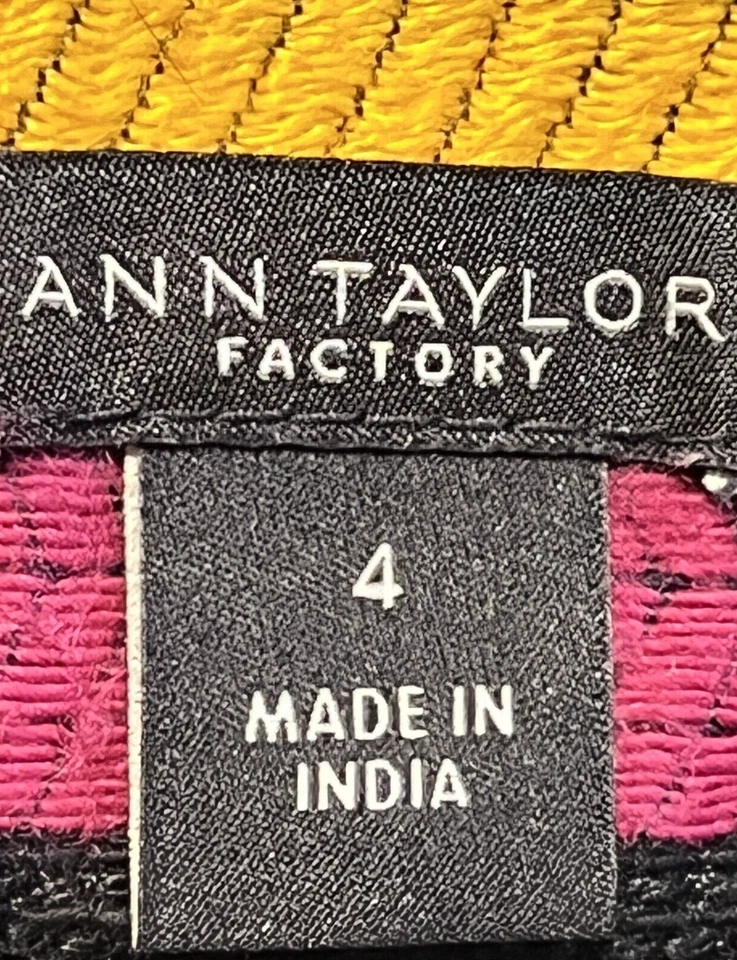 Шорты женские Ann Taylor 4 розовые желтые черные радужная полоса китайские - Изображение 4 из 4