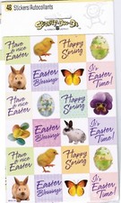 NEW Pack Easter Spring Bunny Chick Butterfly Scrapbook Stickers 2 Sheets