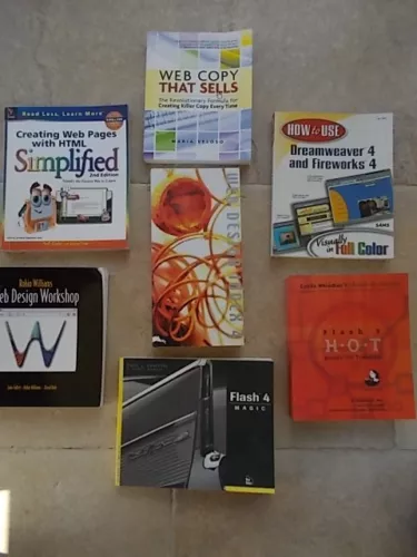 Collection Joblot 7 Books WEB Design Computing Dreamweaver Fireworks Flash 4 & 5