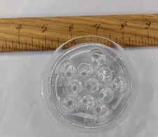 Vintage Clear Glass 11 hole 3 1/2" x 1" Floral Frog for Flower Arranging