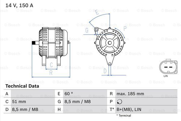 0 986 048 380 BOSCH Alternator for FORD