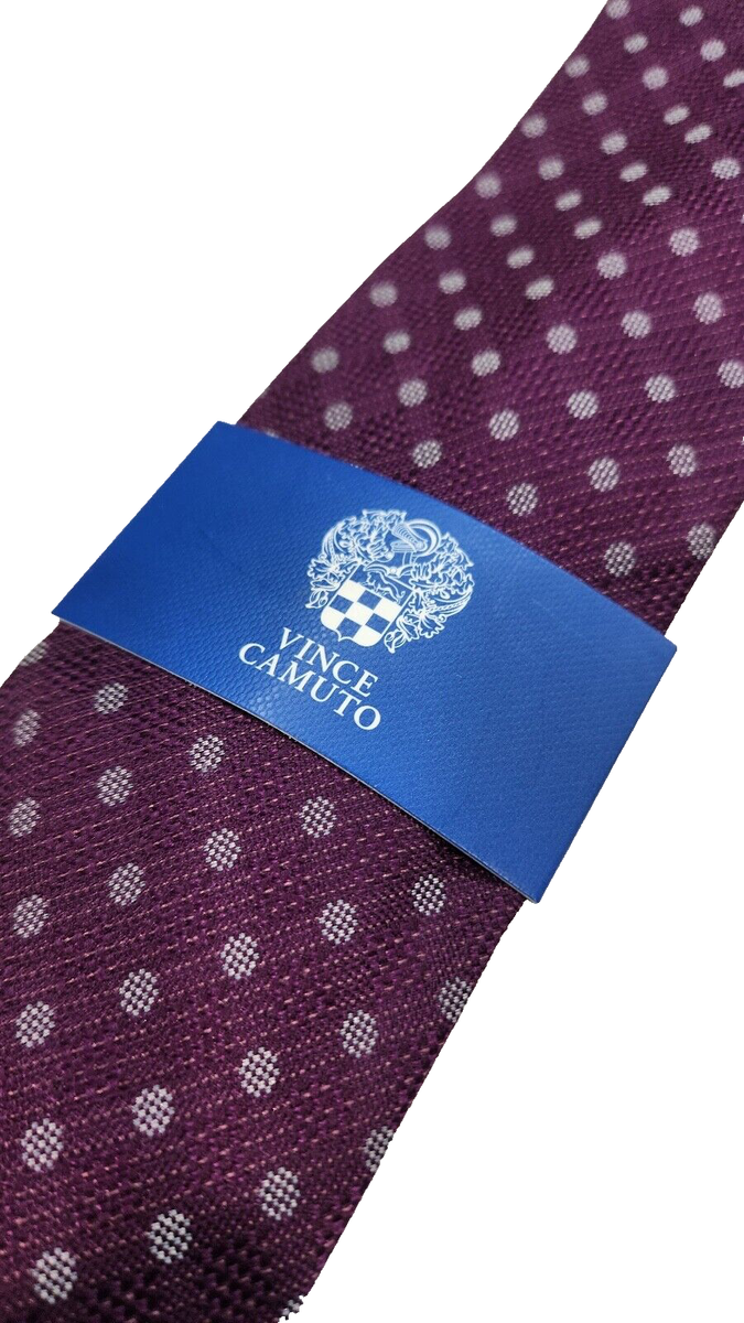 Cravate En Soie Vince Camuto Motif écossais Violet/bleu/blanc - Neuve Avec étiquettes