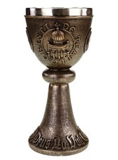 Kreuzritterkelch Deus lo vult Edelstahleinsatz 200 ml Ritter Figur Krug