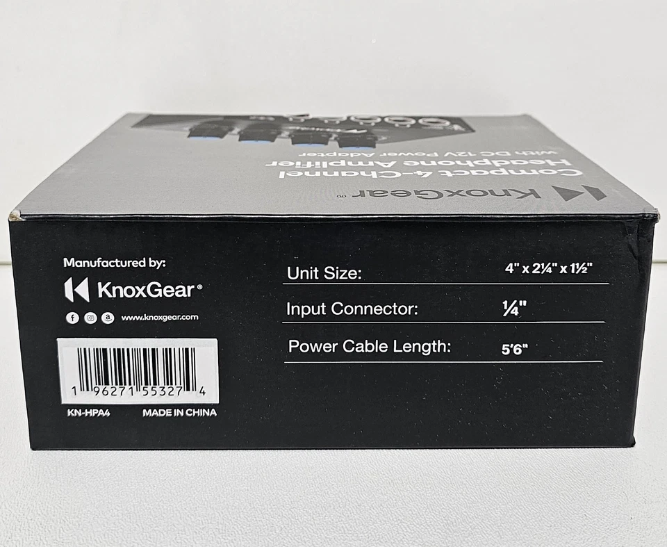 Knox Gear Compact 4-Channel Headphone Amplifier KN-HPA4 With DC12V Power Adapter - Image 3 of 4
