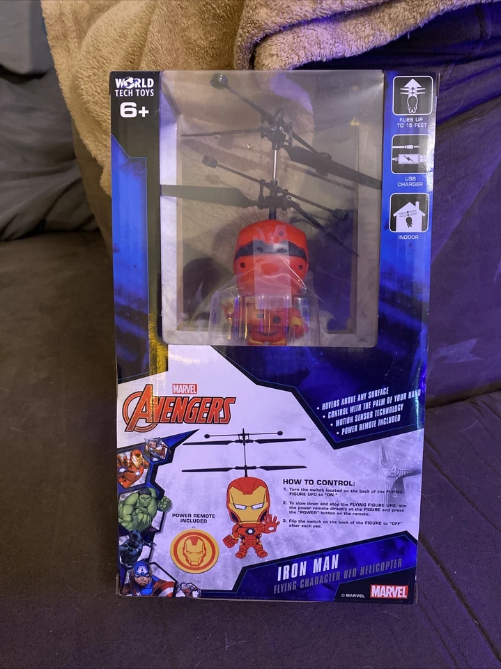 Marvel Avengers Iron Man Flying Character UFO Helicopter w/Remote World Tech Toy - Image 3 of 3