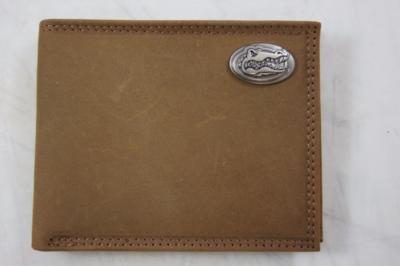 ZEP PRO NCAA Florida Gators Crazy Horse Leather bifold Wallet Tin Gift Box