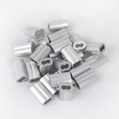 50-Pack Aluminum Swage Sleeves For 3/16" Wire Rope - Cable Stop Crimp Sleeves - View #5