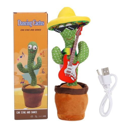 Juguetes de peluche para cactus bailar USB canciones electrónicas para cantar hogar niños batido de baile - Imagen 4 de 15