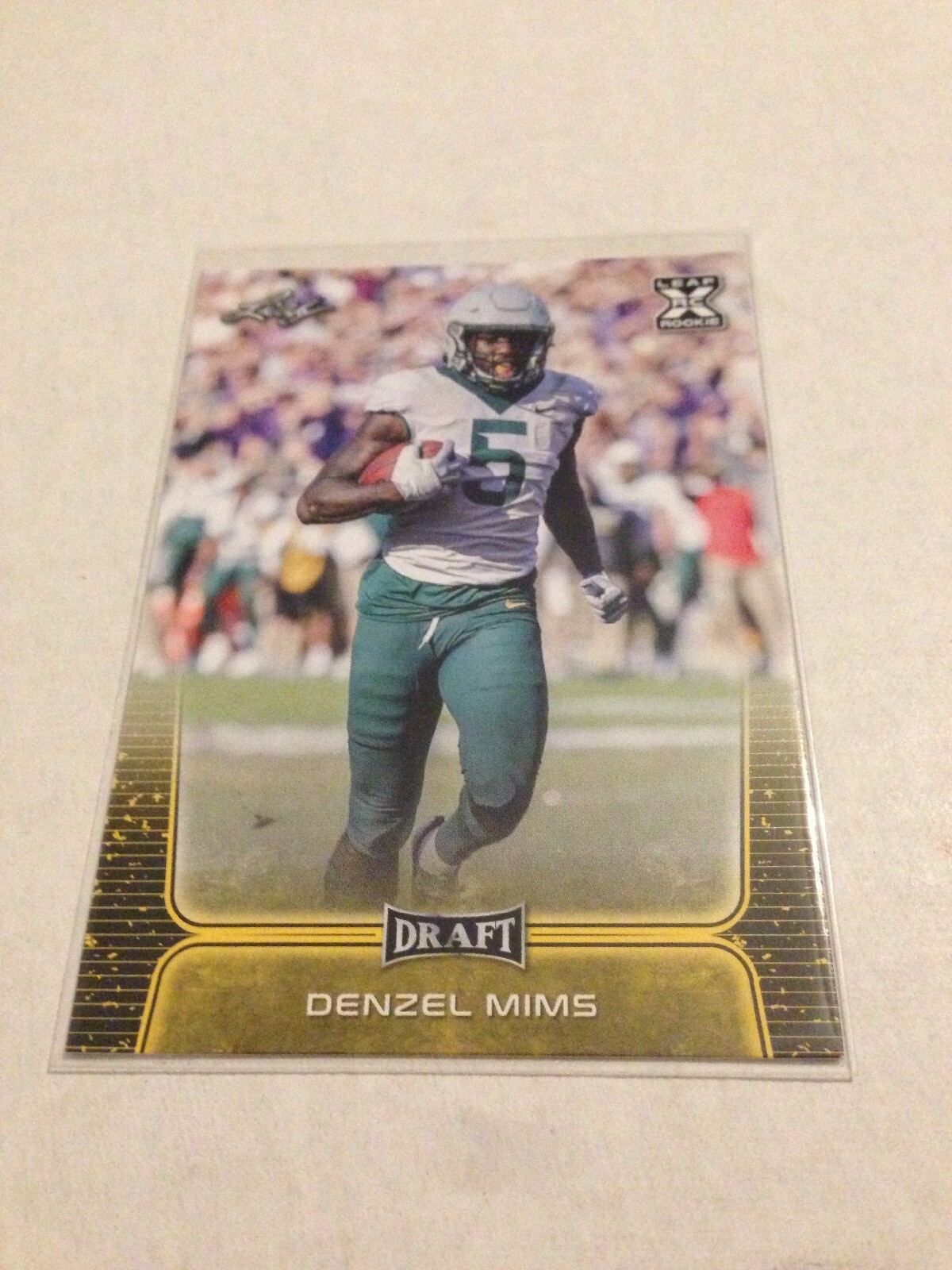 2020 Leaf Draft #27 Denzel Mims Yellow Parallel