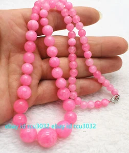 Pretty 6-14mm Collier de tour en pierre gemme rose naturel 20" AAA