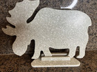 Moose Cutting Board Trivet Cheese Platter Stone with Stand Cabin Kitchen Decor