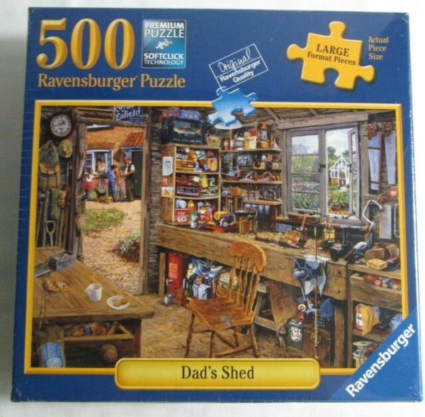 Ravensburger 500 Piece Puzzle Dad's Shed by Michael Herring for sale