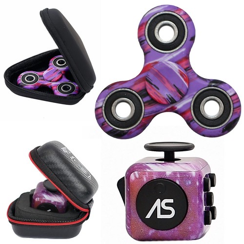 Fidget Spinner Fidget Cube Desk Toy Case Best Stress Reducer Set Camouflage Ebay