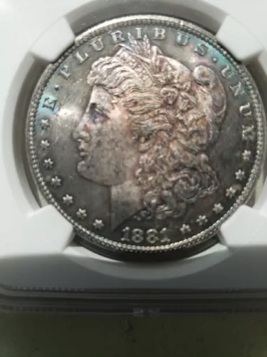 1881-CC Morgan Silver Dollar NGC MS63  Blue Monster Toning Nice Strike