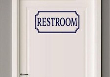 Restroom Sign in Frame Surround - Vinyl Decal Home D cor 15" x 7"