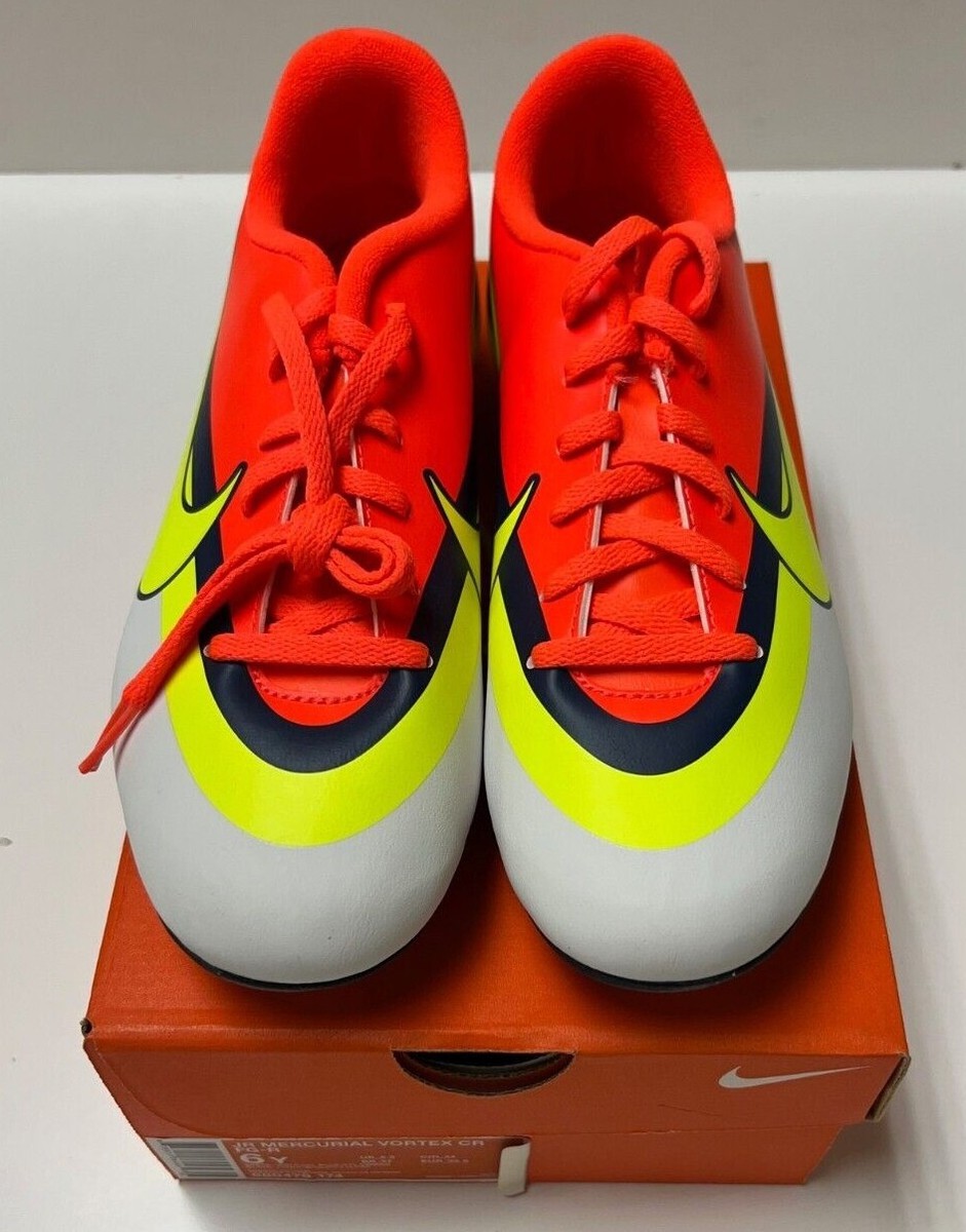 Nike Jr Mercurial Vortex CR FG-R Kids Soccer Shoes White-Crimson