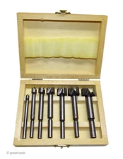 7-PC FORSTNER DRILL BIT SET – woodworking bits, flat bottom hole, drills, tools