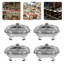 4pcs Buffet Food Plates Buffet Food Holders with Lid Chaffing Dishes Food Server