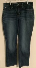 RIDERS by LEE - Mid Rise Straight Leg Denim Dark BLUE JEANS - Size 8P 8 Petite