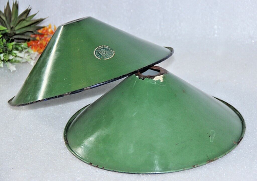 1950s Vintage Cobalt Bleu Repasser Émail Électrique Lampe Nuance Décoratif - Zdjęcie 2 z 9